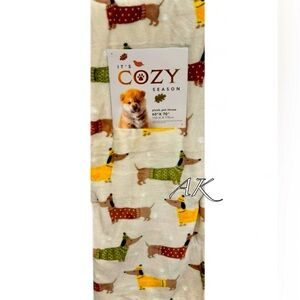 Dachshunds in Sweaters Fall Plush Throw Blanket 🐾 Doxie Wiener